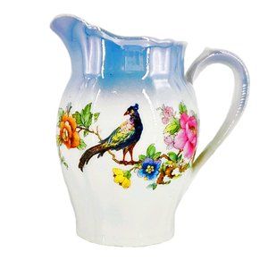 PK Unity Germany Creamer Luster Blue Floral Bird